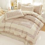 Lenjerie de pat 100% bumbac Brodat – 4 piese, Model 14306 - imagine 2