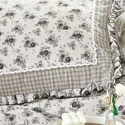 Lenjerie de pat 100% bumbac Brodat – 4 piese, Model 14309