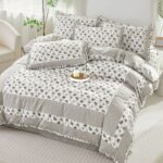 Lenjerie de pat 100% bumbac Brodat – 4 piese, Model 14309 - imagine 2