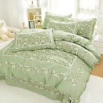 Lenjerie de pat 100% bumbac Brodat – 4 piese, Model 14312 - imagine 2