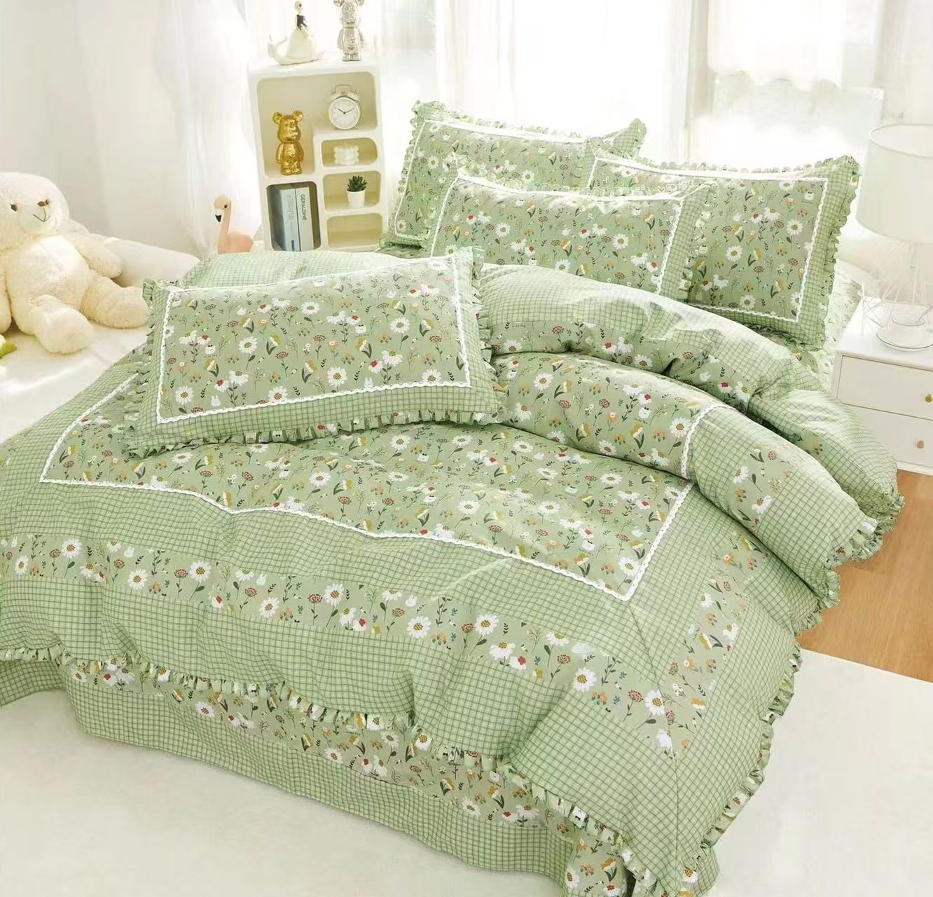 Lenjerie de pat 100% bumbac Brodat – 4 piese, Model 14312 - imagine 2 Lenjerie de pat 100% bumbac Brodat – 4 piese, Model 14312 - imagine 2
