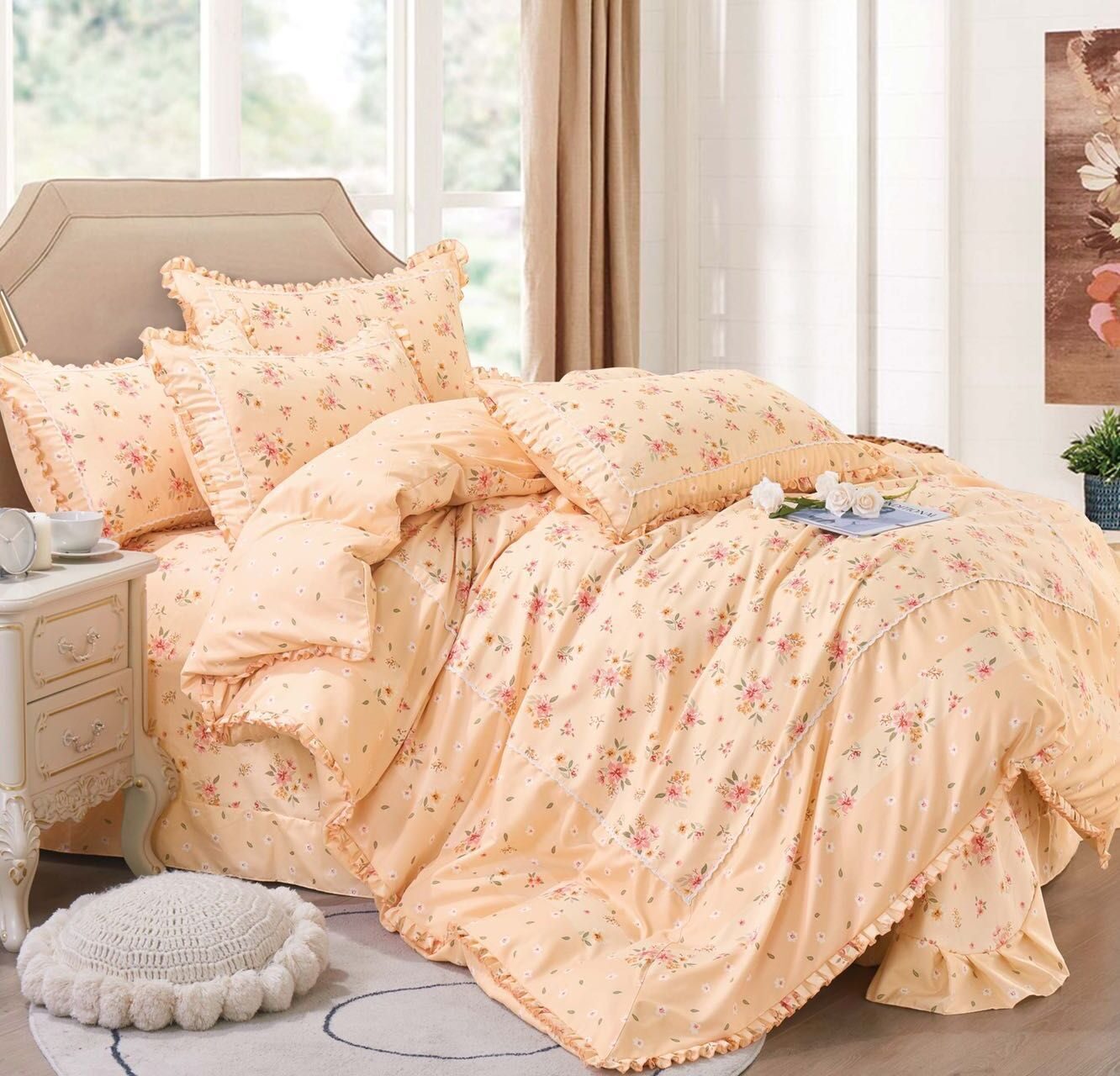 Lenjerie de pat 100% bumbac Brodat – 4 piese, Model 14313 - imagine 2 Lenjerie de pat 100% bumbac Brodat – 4 piese, Model 14313 - imagine 2