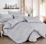 Lenjerie de pat 100% bumbac Brodat – 4 piese, Model 14318 - imagine 2