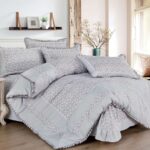 Lenjerie de pat 100% bumbac Brodat – 4 piese, Model 14318 - imagine 2
