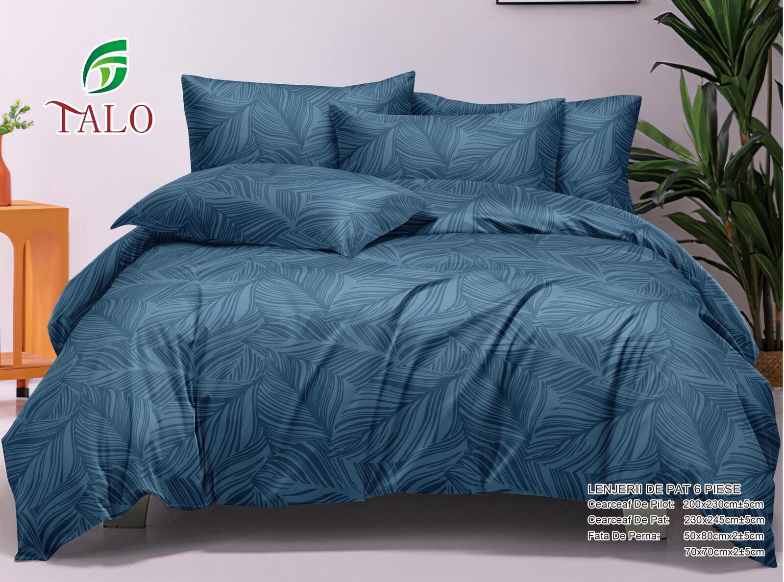 Lenjerie de pat 100% bumbac finet DELUXE – 6 piese, Model 17984 Lenjerie de pat 100% bumbac finet DELUXE – 6 piese, Model 17984