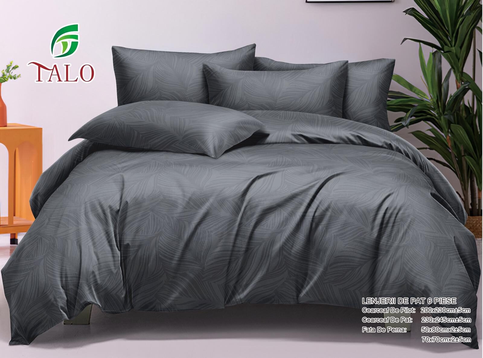 Lenjerie de pat 100% bumbac finet DELUXE – 6 piese, Model 17985 Lenjerie de pat 100% bumbac finet DELUXE – 6 piese, Model 17985