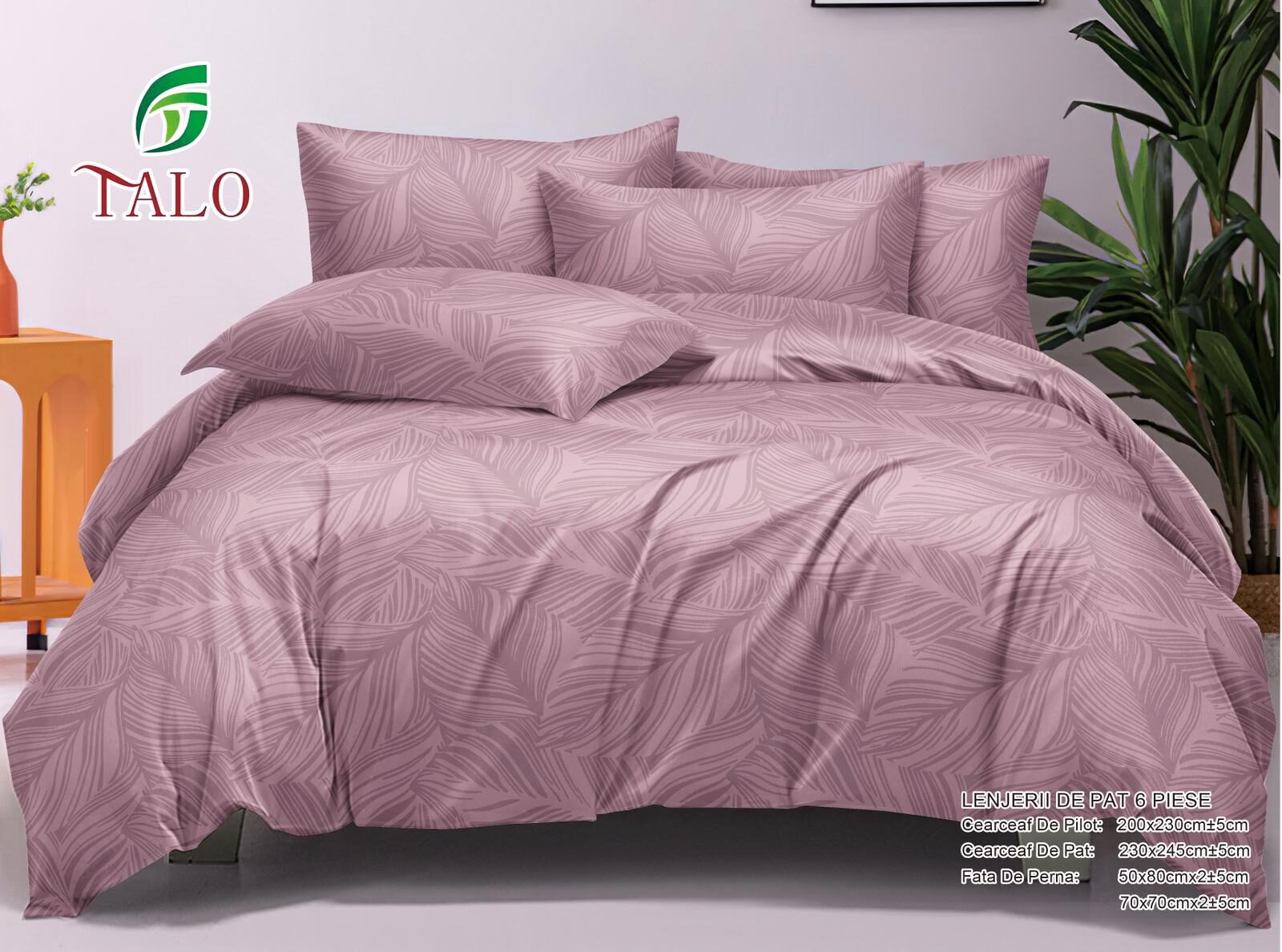 Lenjerie de pat 100% bumbac finet DELUXE – 6 piese, Model 17988 Lenjerie de pat 100% bumbac finet DELUXE – 6 piese, Model 17988
