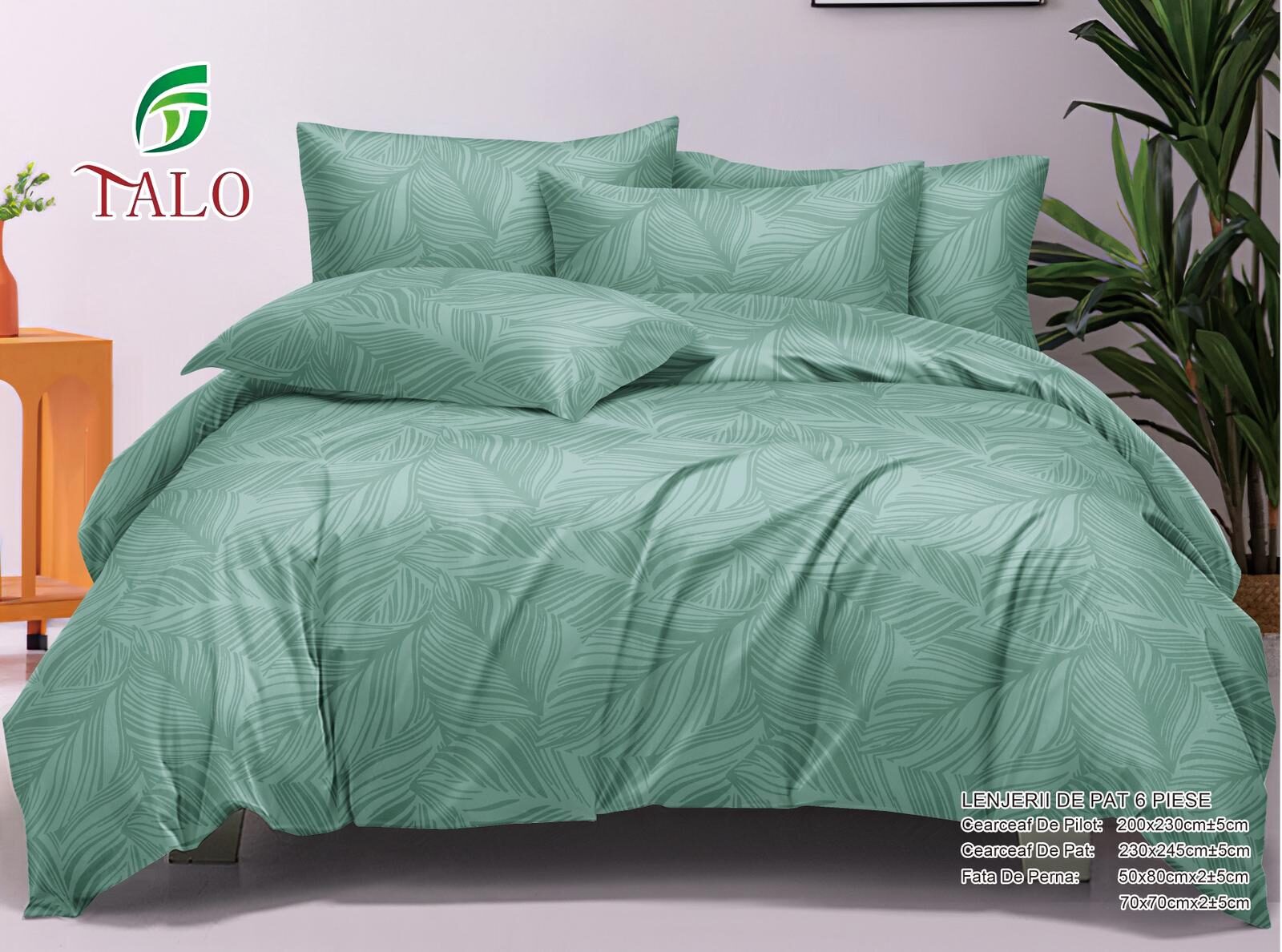 Lenjerie de pat 100% bumbac finet DELUXE – 6 piese, Model 17989 Lenjerie de pat 100% bumbac finet DELUXE – 6 piese, Model 17989