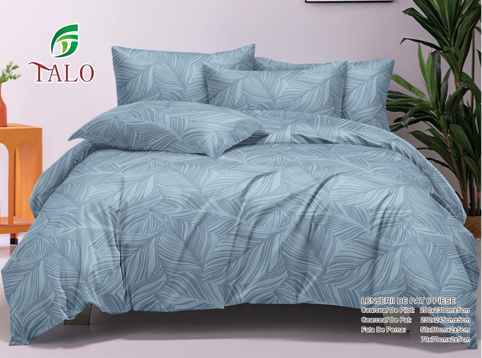 Lenjerie de pat 100% bumbac finet DELUXE – 6 piese, Model 17991 Lenjerie de pat 100% bumbac finet DELUXE – 6 piese, Model 17991