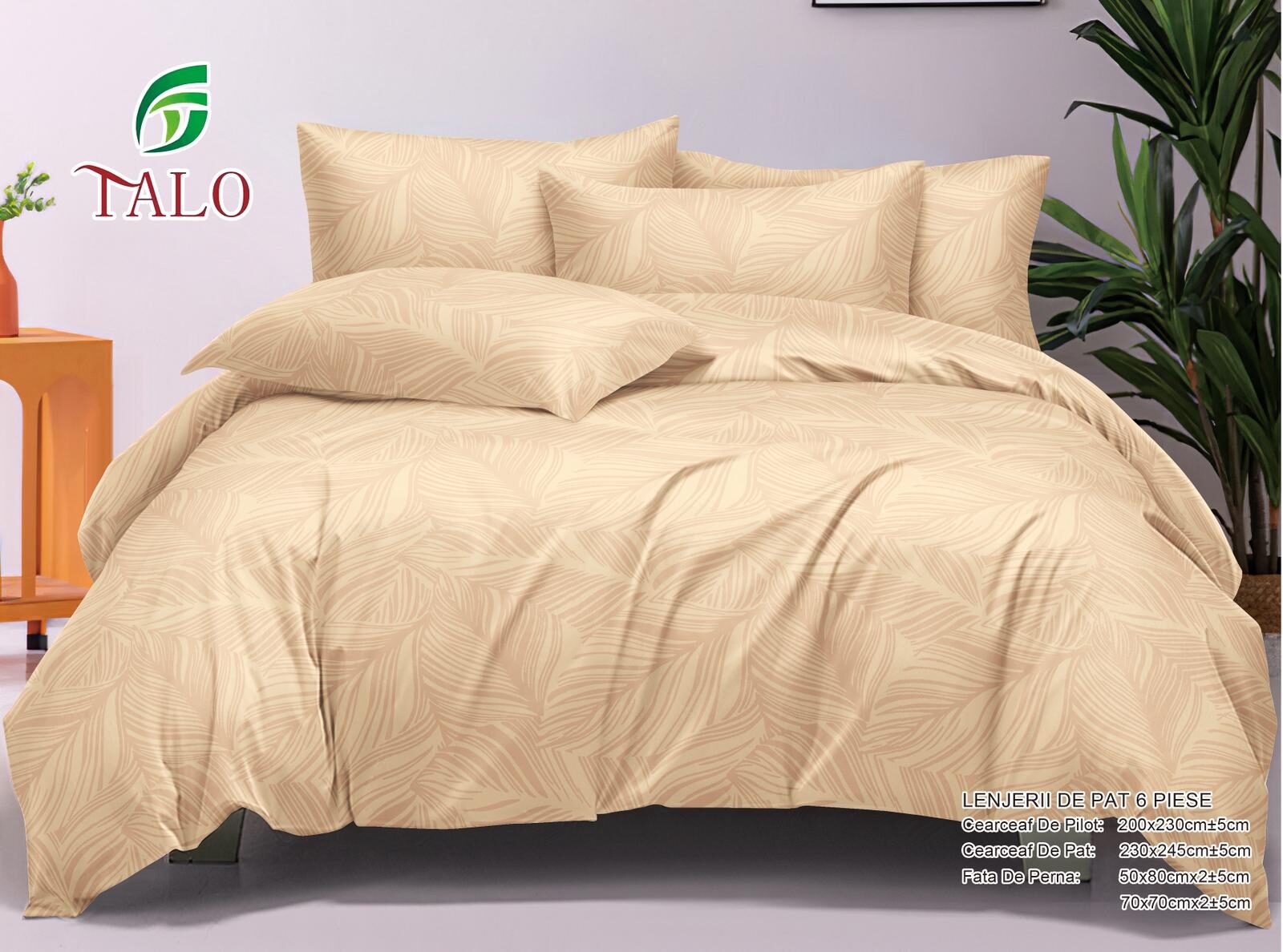 Lenjerie de pat 100% bumbac finet DELUXE – 6 piese, Model 17993 Lenjerie de pat 100% bumbac finet DELUXE – 6 piese, Model 17993