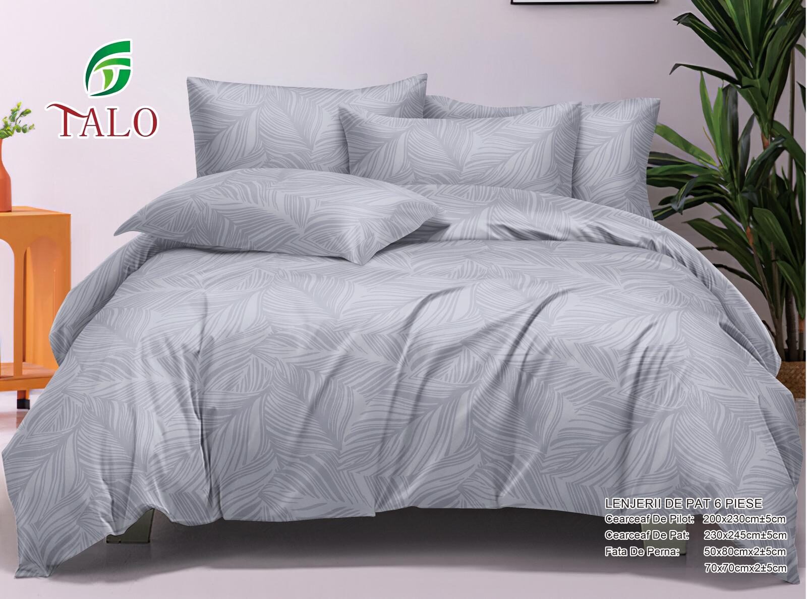 Lenjerie de pat 100% bumbac finet DELUXE – 6 piese, Model 17994 Lenjerie de pat 100% bumbac finet DELUXE – 6 piese, Model 17994