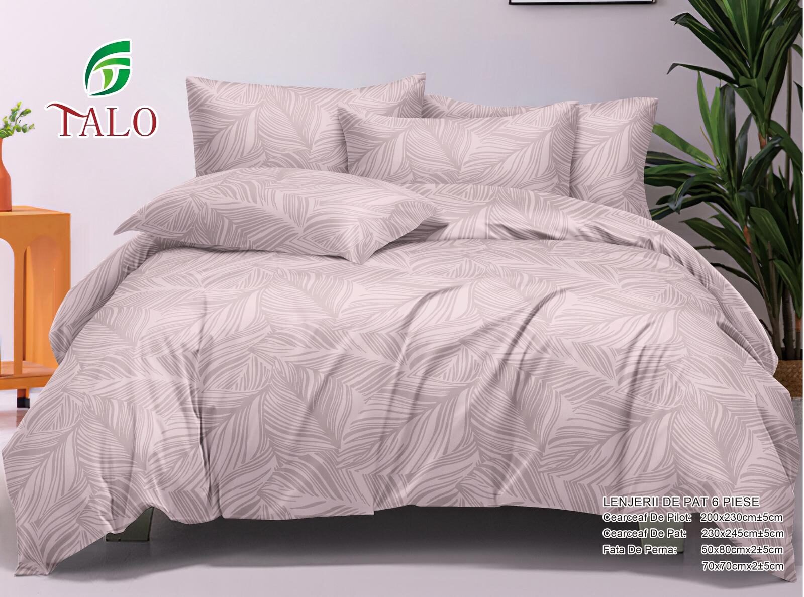 Lenjerie de pat 100% bumbac finet DELUXE – 6 piese, Model 17995 Lenjerie de pat 100% bumbac finet DELUXE – 6 piese, Model 17995