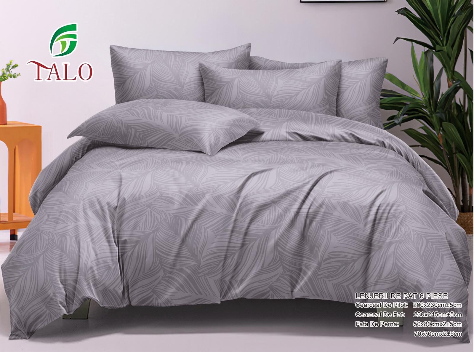 Lenjerie de pat 100% bumbac finet DELUXE – 6 piese, Model 17998 Lenjerie de pat 100% bumbac finet DELUXE – 6 piese, Model 17998