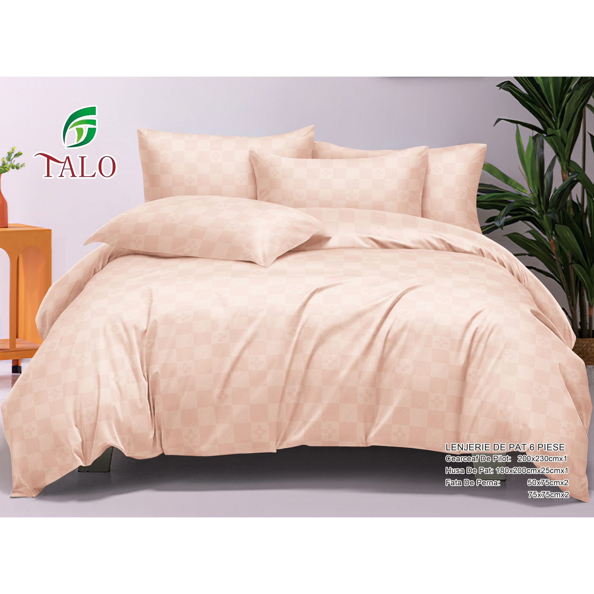Lenjerie de pat 100% bumbac finet DELUXE – cu elastic – 6 piese, Model 18003 Lenjerie de pat 100% bumbac finet DELUXE – cu elastic – 6 piese, Model 18003