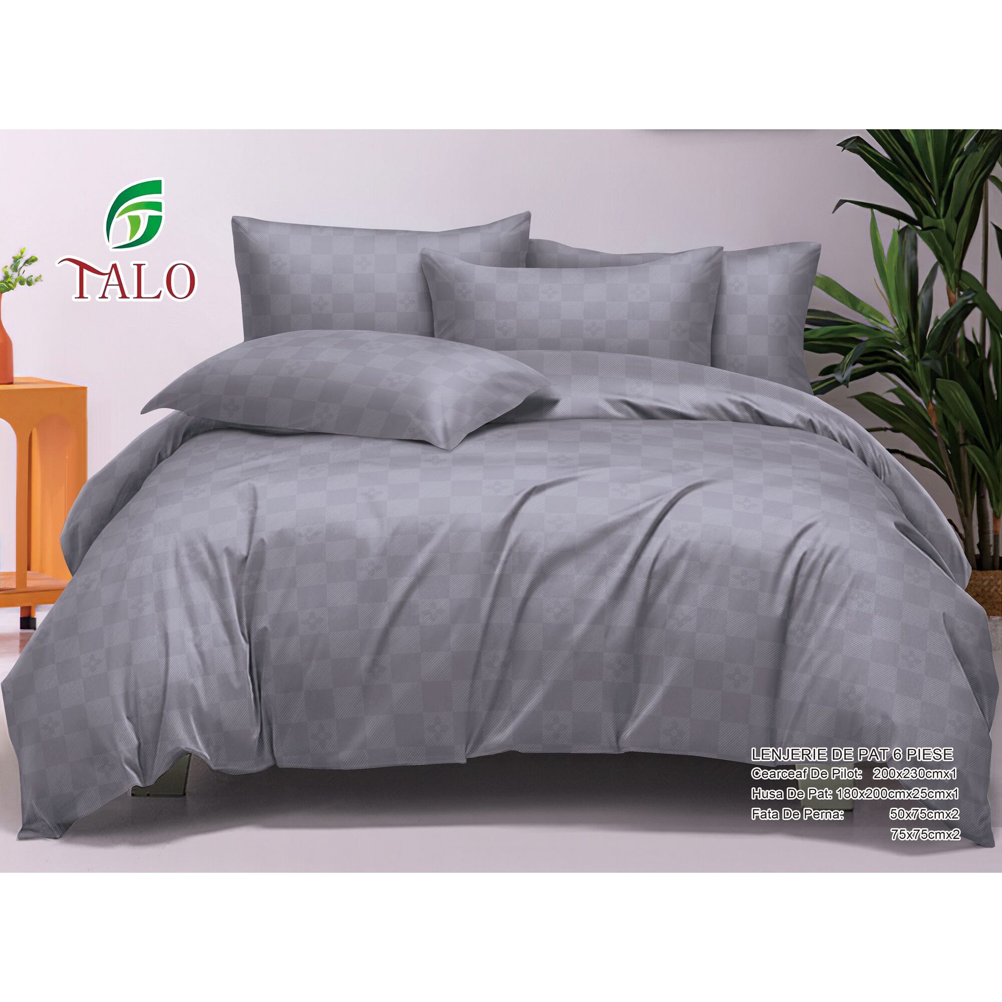 Lenjerie de pat 100% bumbac finet DELUXE – cu elastic – 6 piese, Model 18005 Lenjerie de pat 100% bumbac finet DELUXE – cu elastic – 6 piese, Model 18005