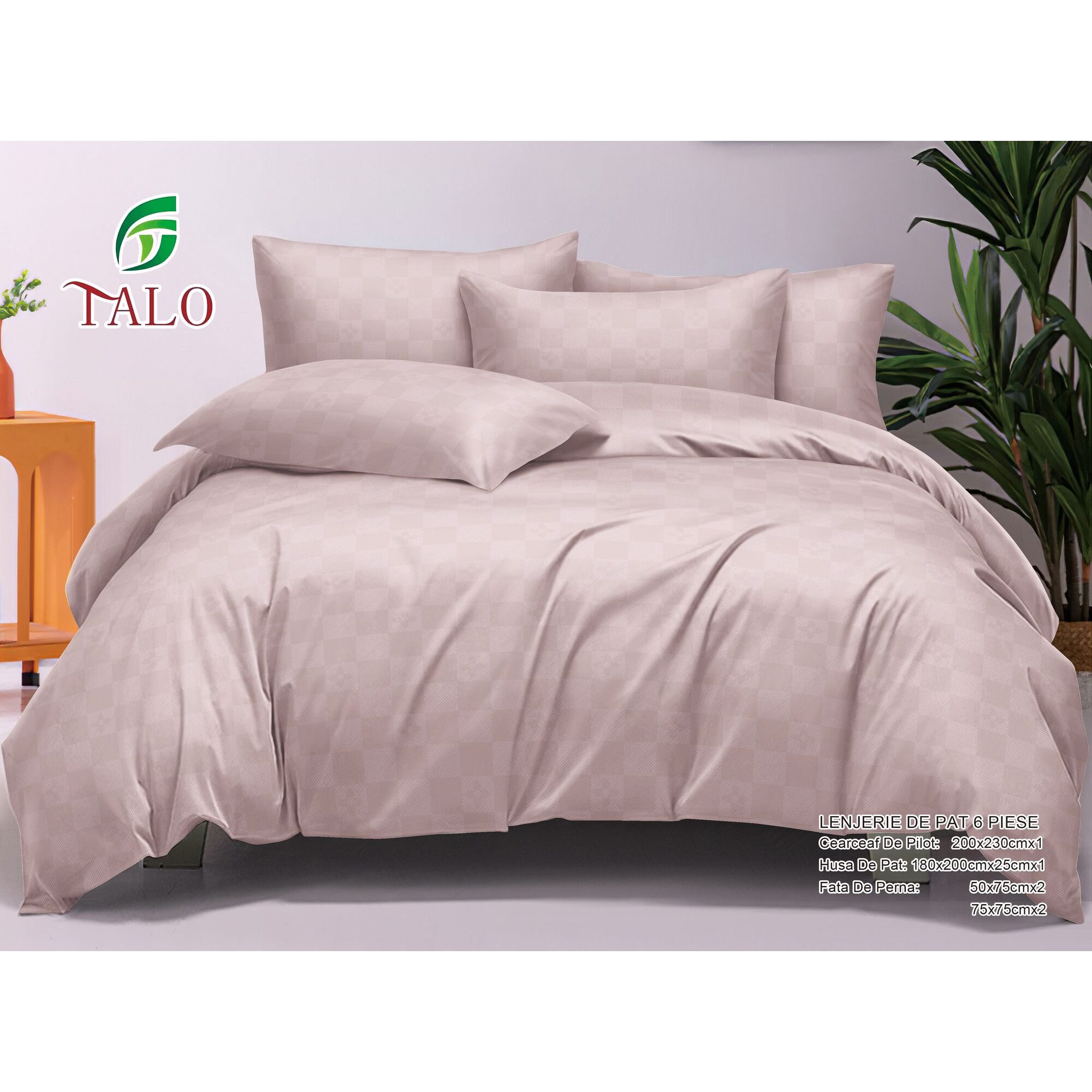 Lenjerie de pat 100% bumbac finet DELUXE – cu elastic – 6 piese, Model 18006 Lenjerie de pat 100% bumbac finet DELUXE – cu elastic – 6 piese, Model 18006