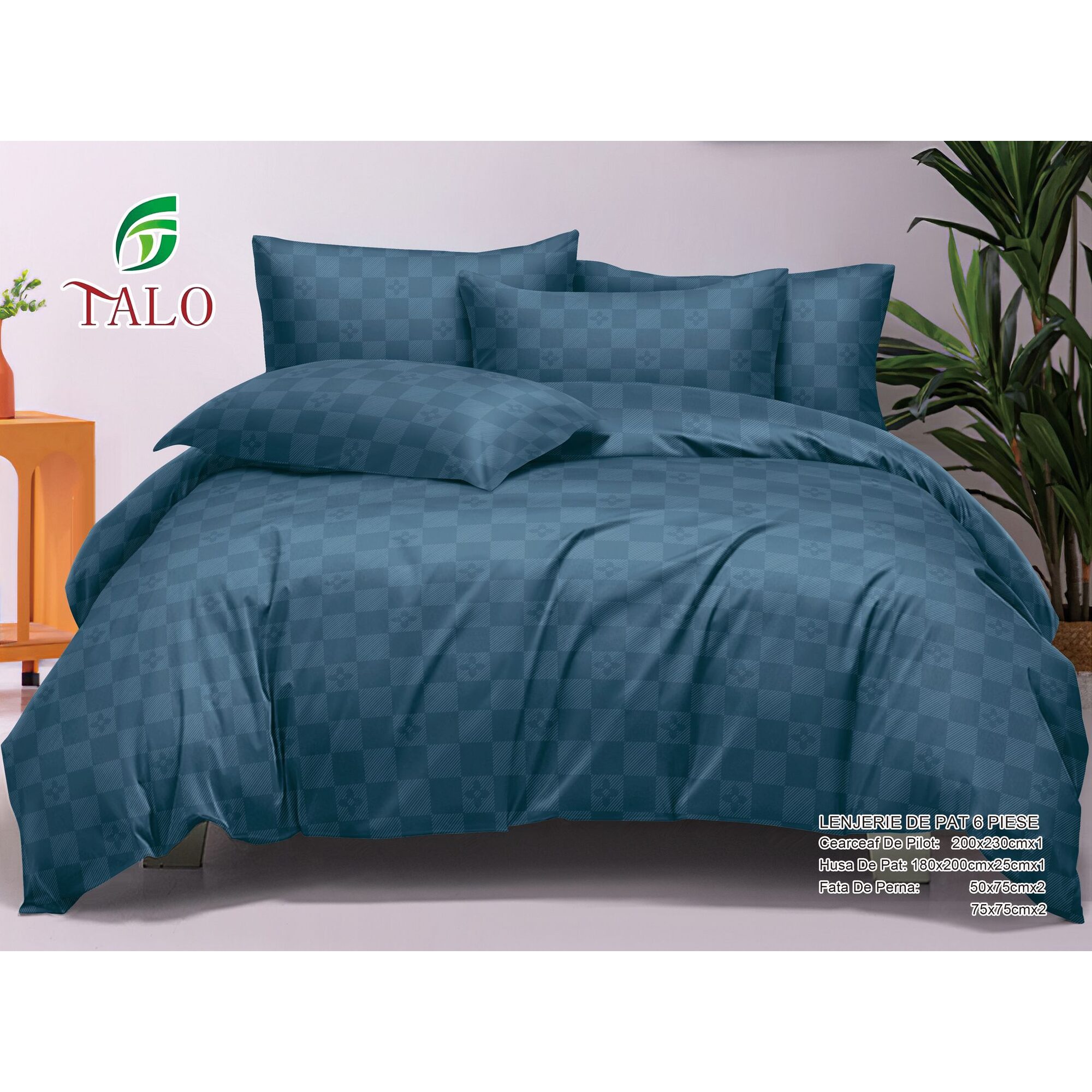 Lenjerie de pat 100% bumbac finet DELUXE – cu elastic – 6 piese, Model 18011 Lenjerie de pat 100% bumbac finet DELUXE – cu elastic – 6 piese, Model 18011