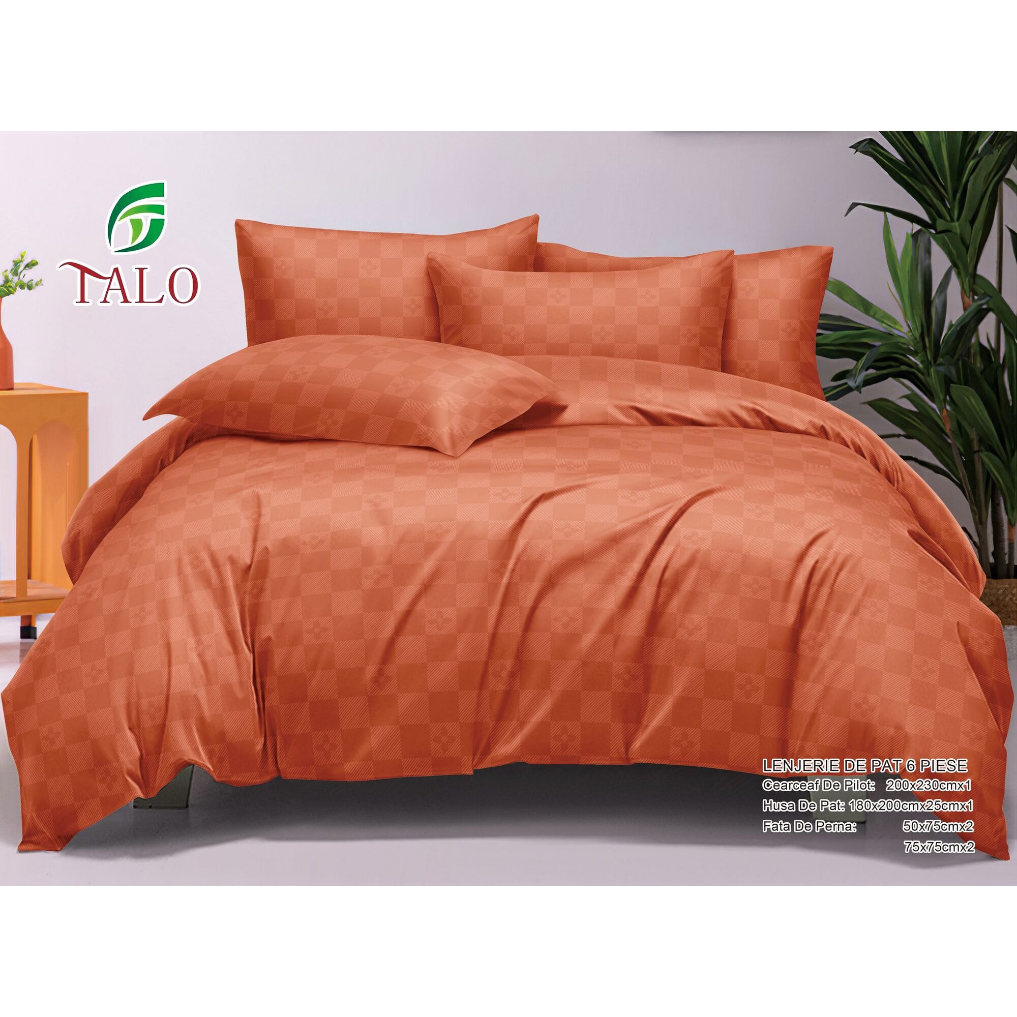 Lenjerie de pat 100% bumbac finet DELUXE – cu elastic – 6 piese, Model 18014 Lenjerie de pat 100% bumbac finet DELUXE – cu elastic – 6 piese, Model 18014