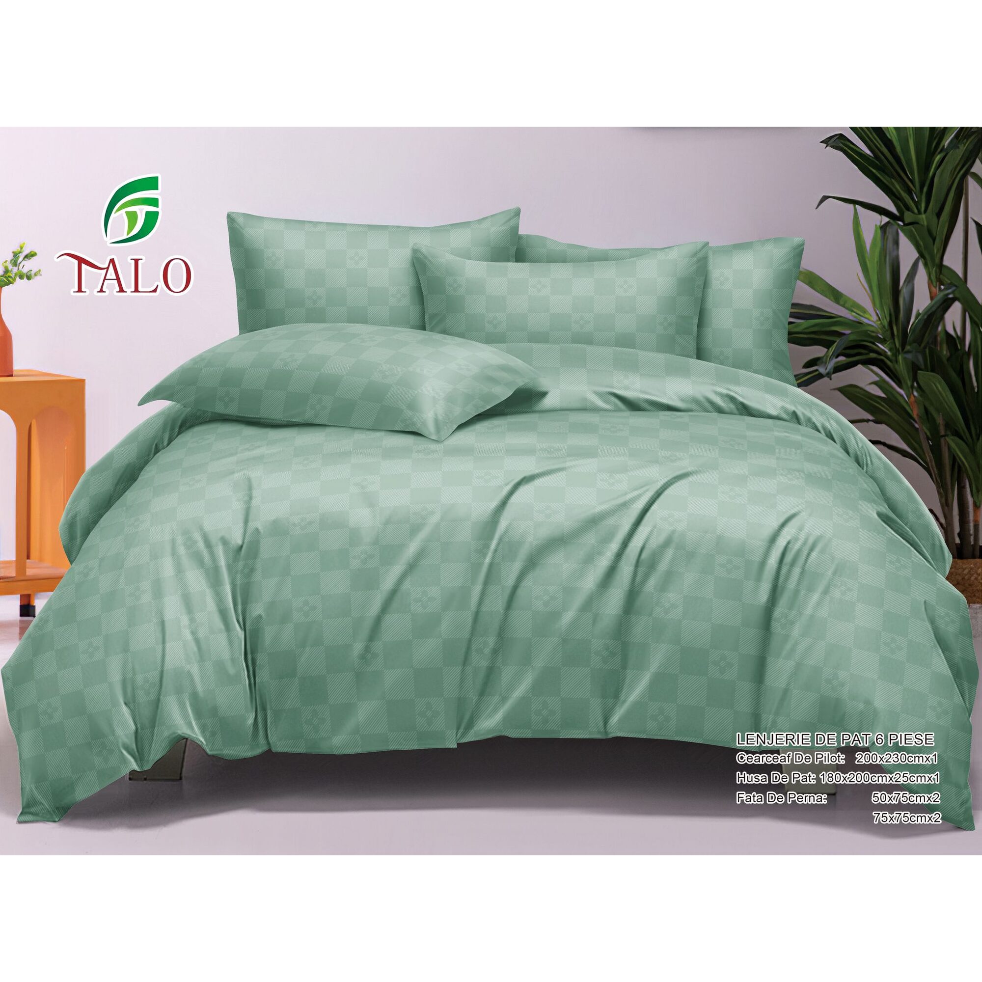 Lenjerie de pat 100% bumbac finet DELUXE – cu elastic – 6 piese, Model 18015 Lenjerie de pat 100% bumbac finet DELUXE – cu elastic – 6 piese, Model 18015