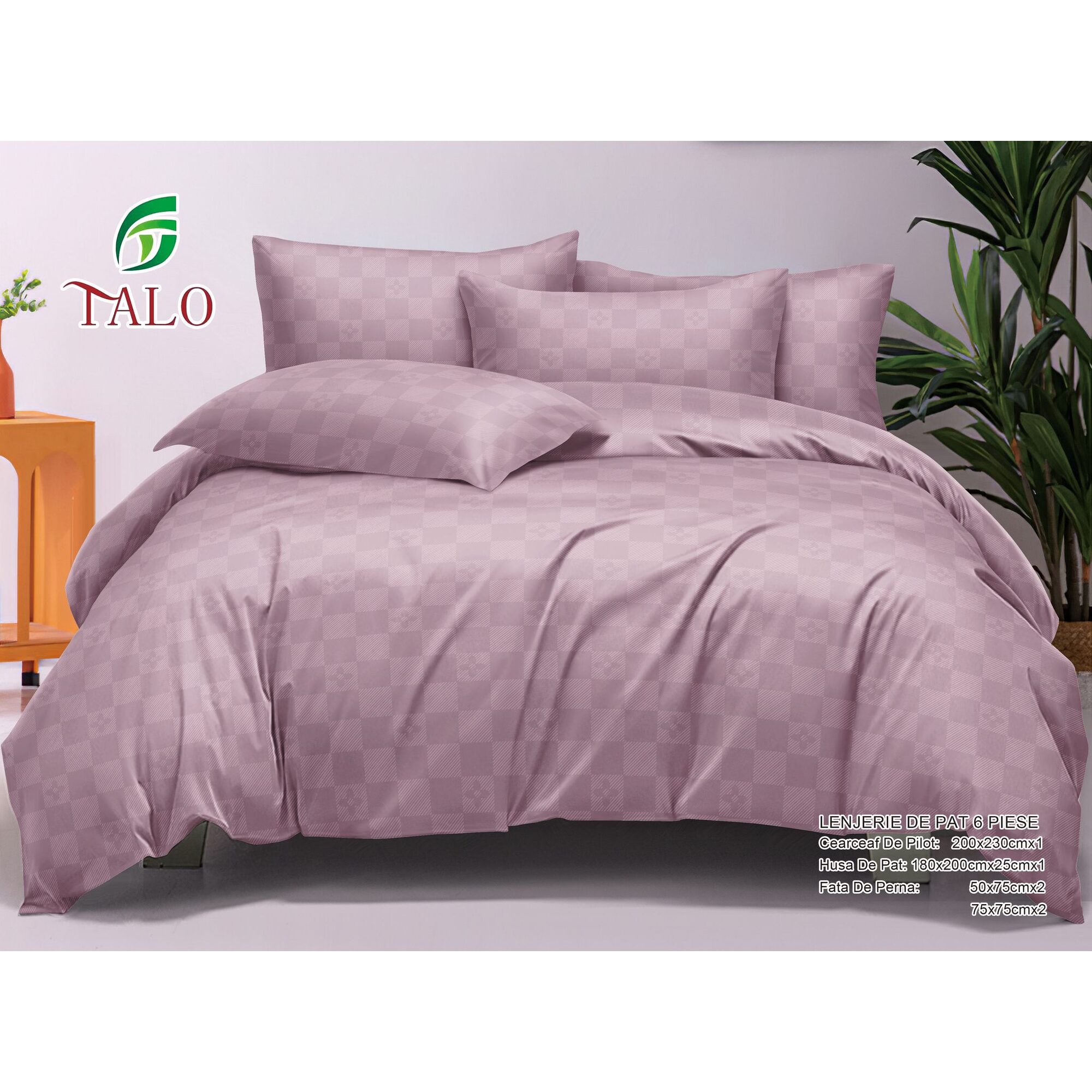 Lenjerie de pat 100% bumbac finet DELUXE – cu elastic – 6 piese, Model 18019 Lenjerie de pat 100% bumbac finet DELUXE – cu elastic – 6 piese, Model 18019