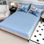 Lenjerie de pat 100% bumbac finet Premium – gama 5D – cu elastic – 6 piese, Model 17855 - imagine 3
