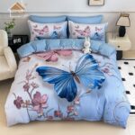 Lenjerie de pat 100% bumbac finet Premium – gama 5D – cu elastic – 6 piese, Model 17855 - imagine 4