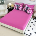 Lenjerie de pat 100% bumbac finet Premium – gama 5D – cu elastic – 6 piese, Model 17856 - imagine 3