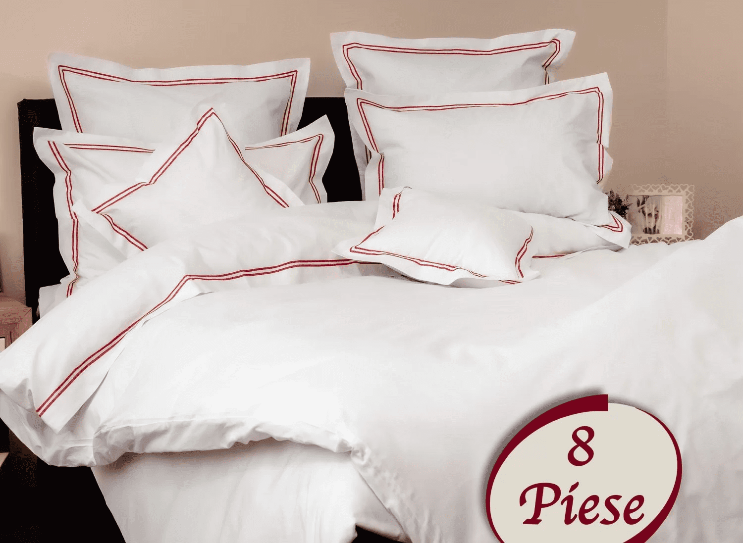 Lenjerie de pat 100% bumbac HoReCa – 8 piese, Model 7491 Lenjerie de pat 100% bumbac HoReCa – 8 piese, Model 7491