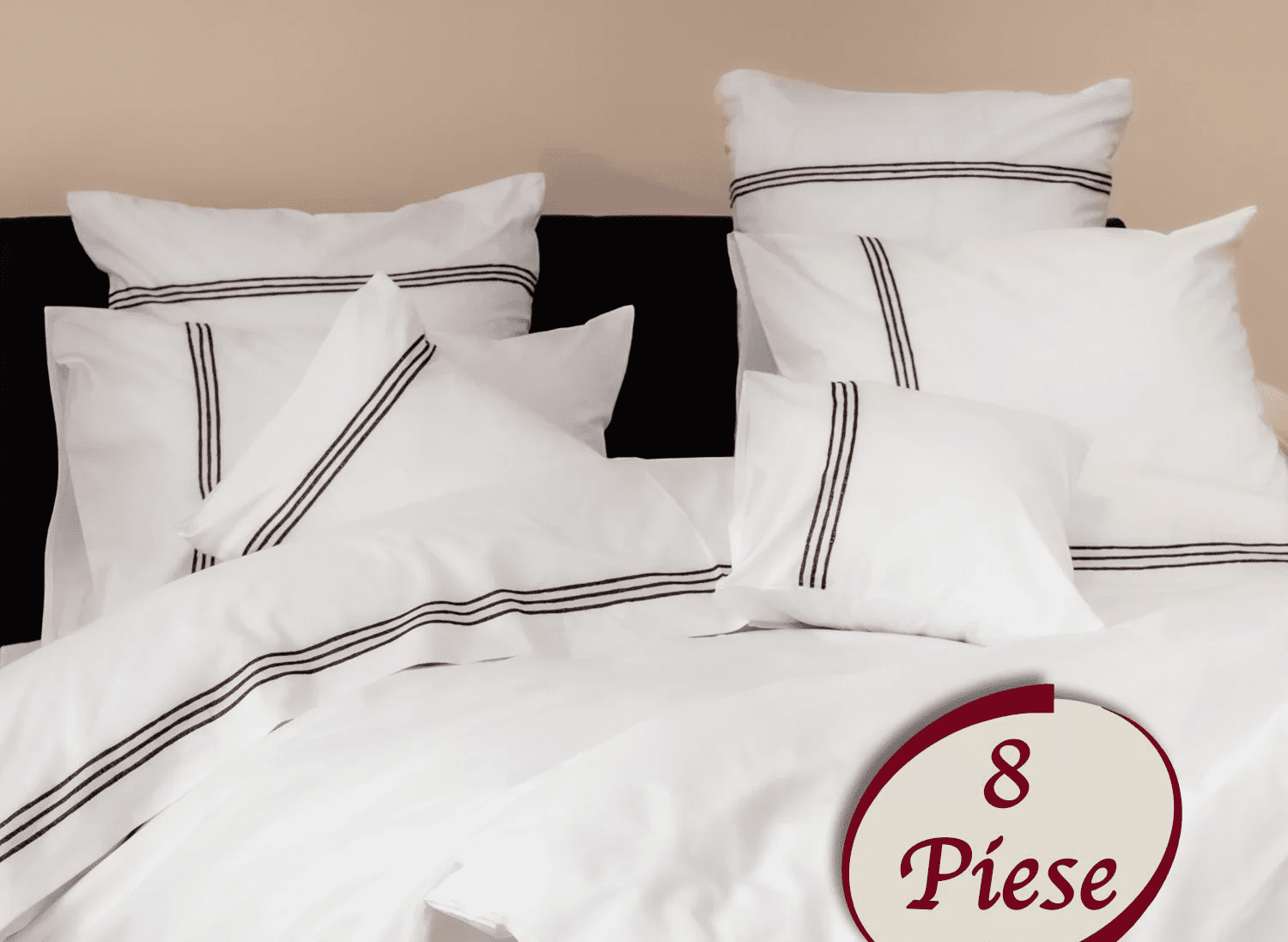 Lenjerie de pat 100% bumbac HoReCa – 8 piese, Model 7499 Lenjerie de pat 100% bumbac HoReCa – 8 piese, Model 7499