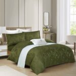 Lenjerie de pat 100% bumbac Jacquard cu elastic – 4 piese, Model 16351