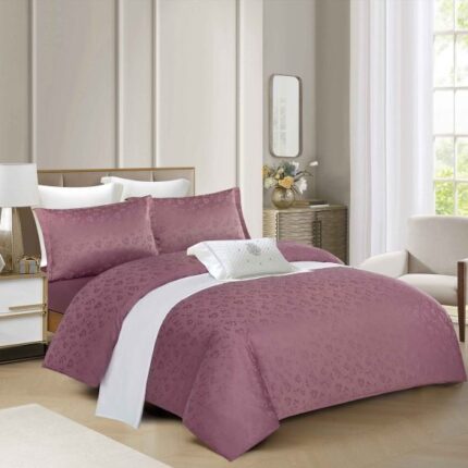 Lenjerie de pat 100% bumbac Jacquard cu elastic – 4 piese, Model 16355