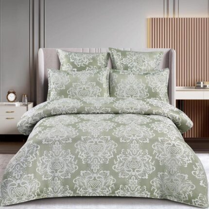 Lenjerie de pat 100% bumbac jacquard cu elastic – 6 piese, Model 10003 - imagine 2