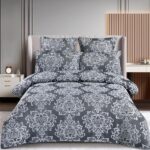 Lenjerie de pat 100% bumbac jacquard cu elastic – 6 piese, Model 10089 - imagine 2