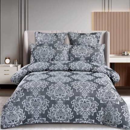 Lenjerie de pat 100% bumbac jacquard cu elastic – 6 piese, Model 10089 - imagine 2