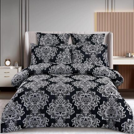 Lenjerie de pat 100% bumbac jacquard cu elastic – 6 piese, Model 10090 - imagine 2