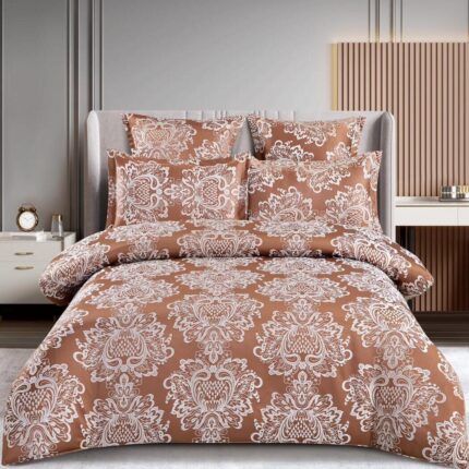 Lenjerie de pat 100% bumbac jacquard cu elastic – 6 piese, Model 10091 - imagine 2