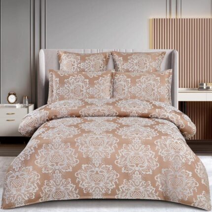 Lenjerie de pat 100% bumbac jacquard cu elastic – 6 piese, Model 10092 - imagine 2