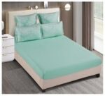 Lenjerie de pat 100% bumbac jacquard cu elastic – 6 piese, Model 10093
