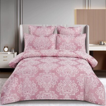 Lenjerie de pat 100% bumbac jacquard cu elastic – 6 piese, Model 10098 - imagine 2