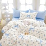 Lenjerie de pat 100% bumbac Premium – cu elastic – 4 piese, Model 14555
