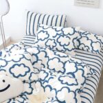 Lenjerie de pat 100% bumbac Premium – cu elastic – 4 piese, Model 14564