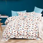 Lenjerie de pat 100% Bumbac Romanesc – 1 persoana – 4 piese, Model 14417