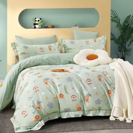 Lenjerie de pat 100% Bumbac Romanesc – 1 persoana – 4 piese, Model 14418
