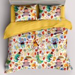 Lenjerie de pat 100% Bumbac Romanesc – 1 persoana – 4 piese, Model 14426