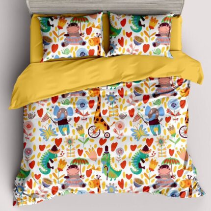 Lenjerie de pat 100% Bumbac Romanesc – 1 persoana – 4 piese, Model 14426