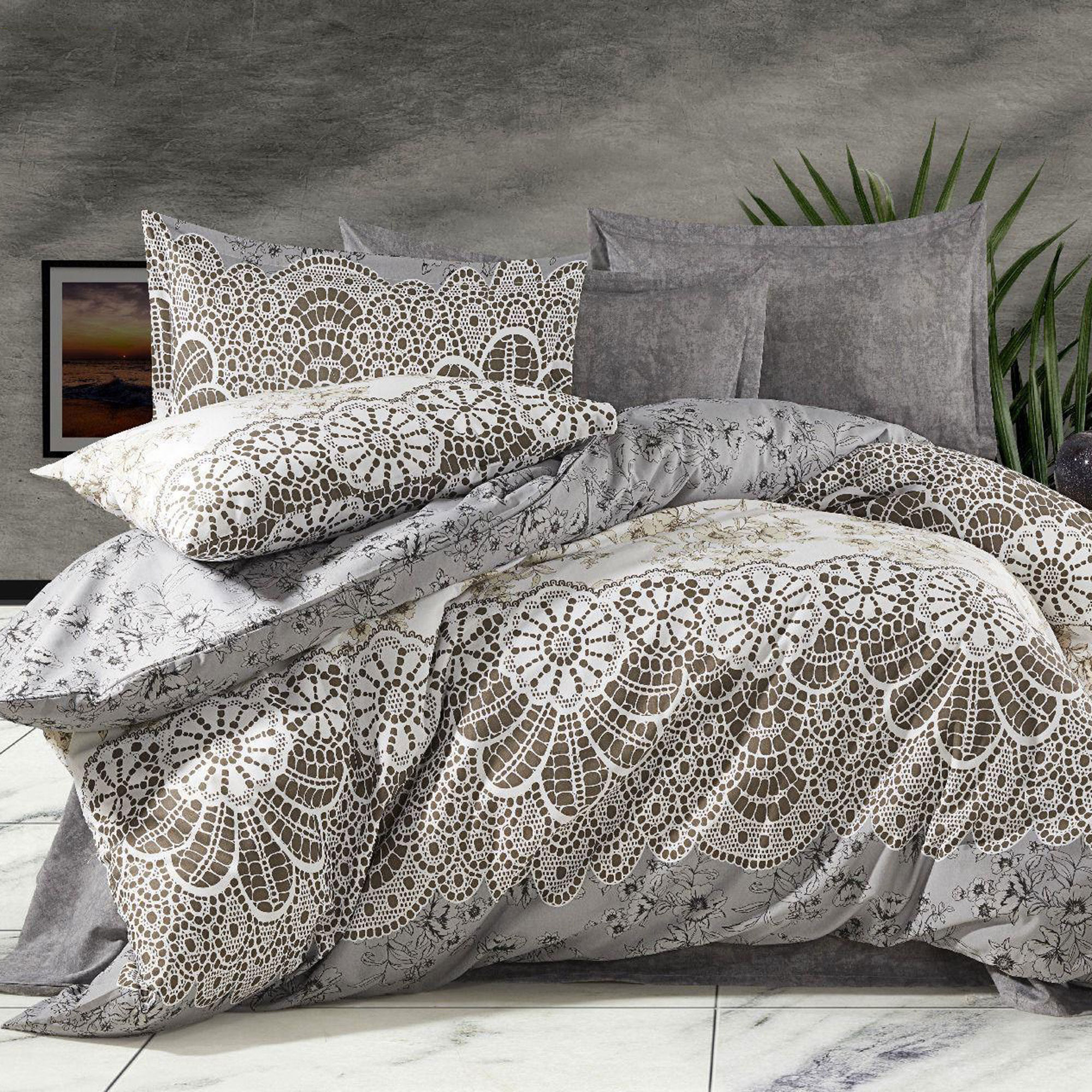 Lenjerie de pat bumbac 100% – 4 piese, Model 12859 Lenjerie de pat bumbac 100% – 4 piese, Model 12859