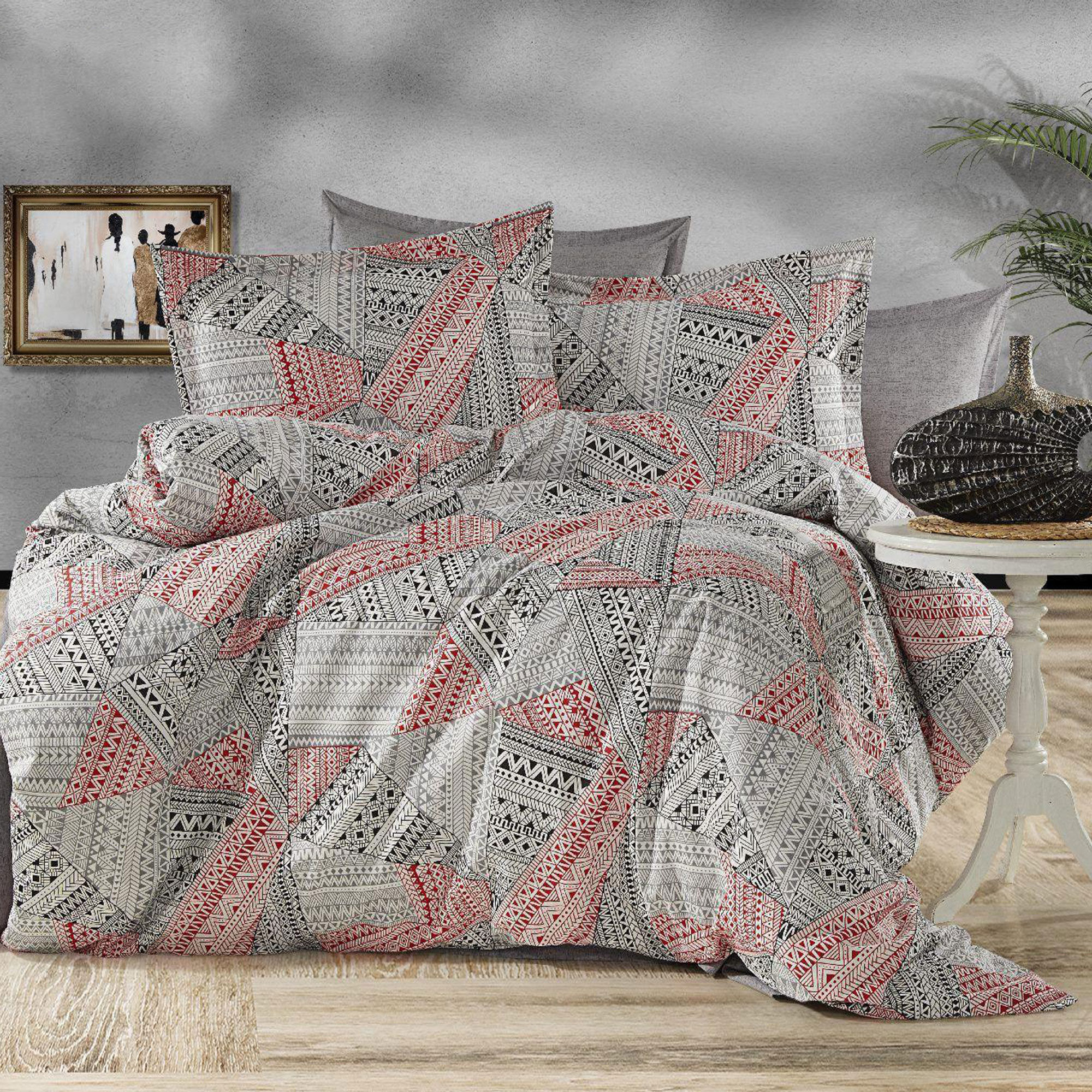 Lenjerie de pat bumbac 100% – 4 piese, Model 12860 Lenjerie de pat bumbac 100% – 4 piese, Model 12860