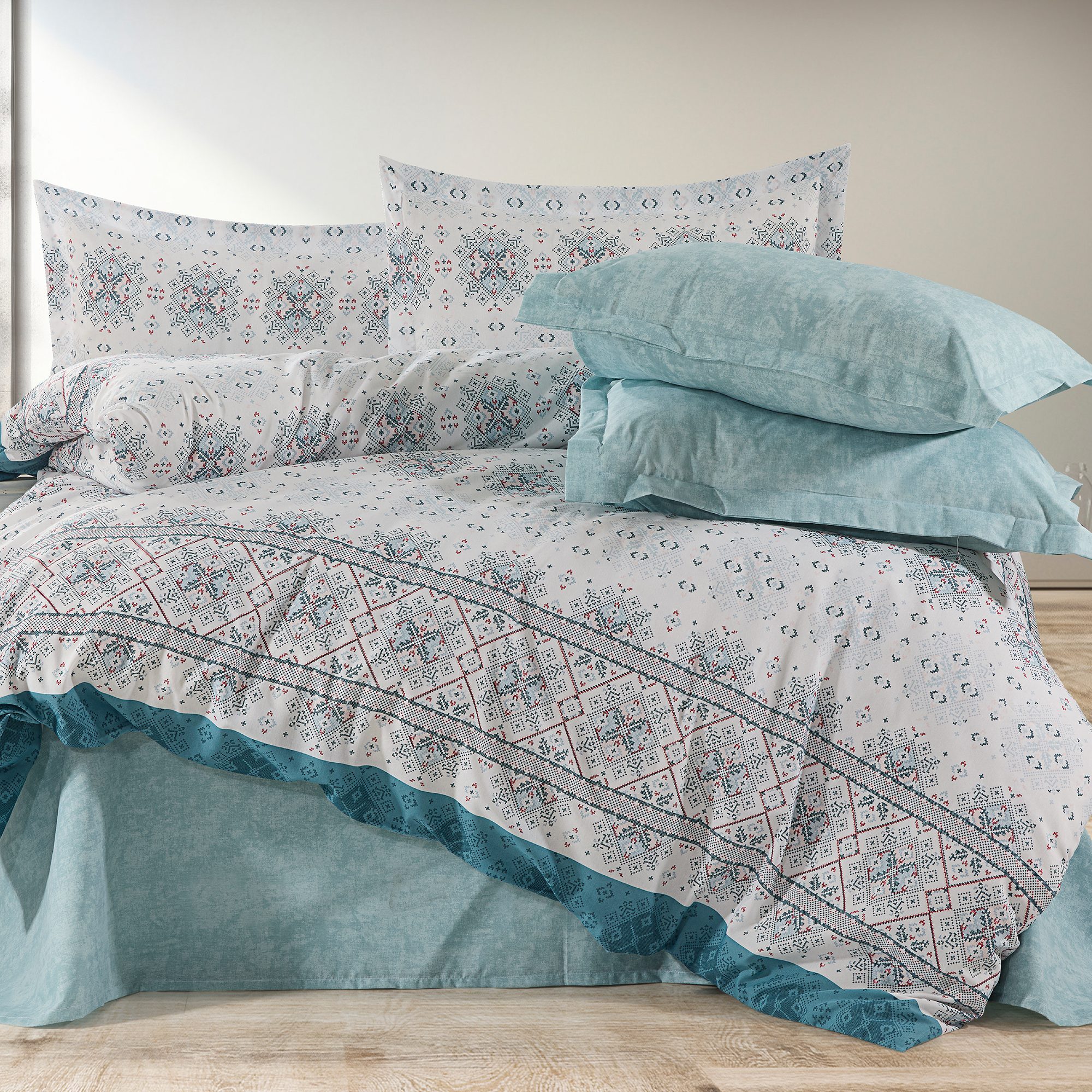Lenjerie de pat bumbac 100% – 4 piese, Model 17825 Lenjerie de pat bumbac 100% – 4 piese, Model 17825