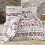 Lenjerie de pat bumbac 100% – model Arhaic – king size – 4 piese, Model 16031