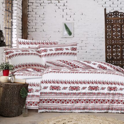 Lenjerie de pat bumbac 100% – model Arhaic – king size – 4 piese, Model 16032